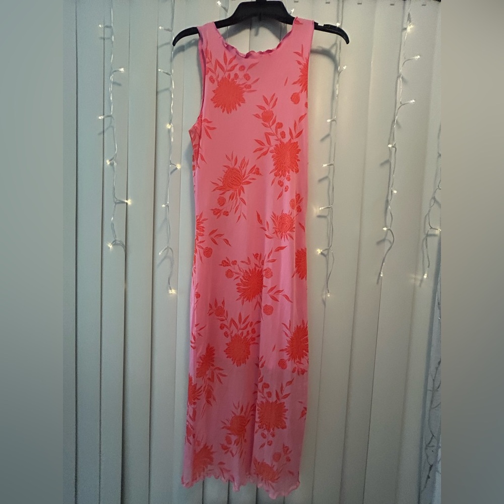 Pink and Orange Floral Dress